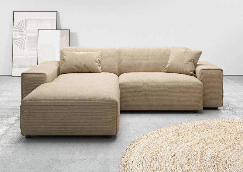 andas Ecksofa Glimminge L-Form auch in Breitcord, Feincord + Easy care-Bezug, Breite 234, Zierkissen von andas