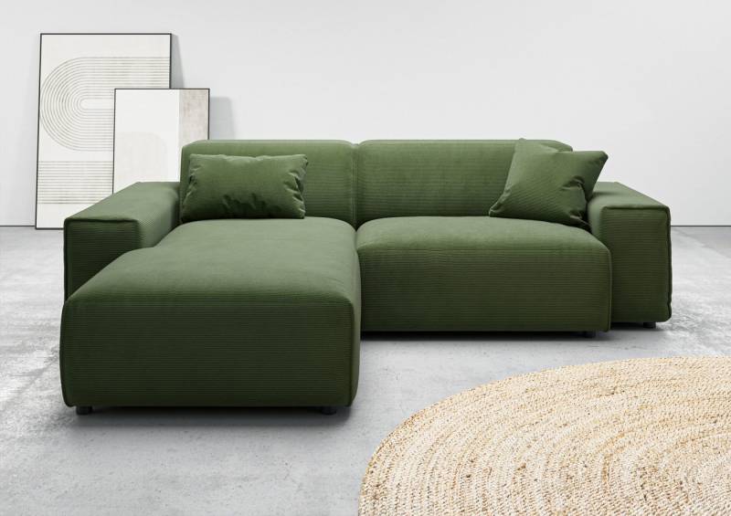 andas Ecksofa Glimminge L-Form auch in Breitcord, Feincord + Easy care-Bezug, Breite 234, Zierkissen von andas