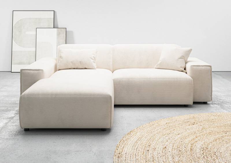 andas Ecksofa Glimminge L-Form auch in Breitcord, Feincord + Easy care-Bezug, Breite 234, Zierkissen von andas