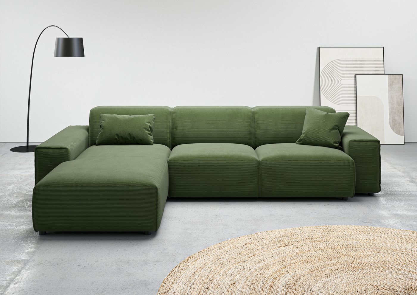 andas Ecksofa Glimminge auch in Breitcord, Feincord, Bouclé + Easy care-Bezug, L-Form, Breite 294, Zierkissen andas Ecksofa Glimminge auch in Breitcord, Feincord, Bouclé + Easy care-Bezug, L-Form, Breite 294, Zierkissen von andas