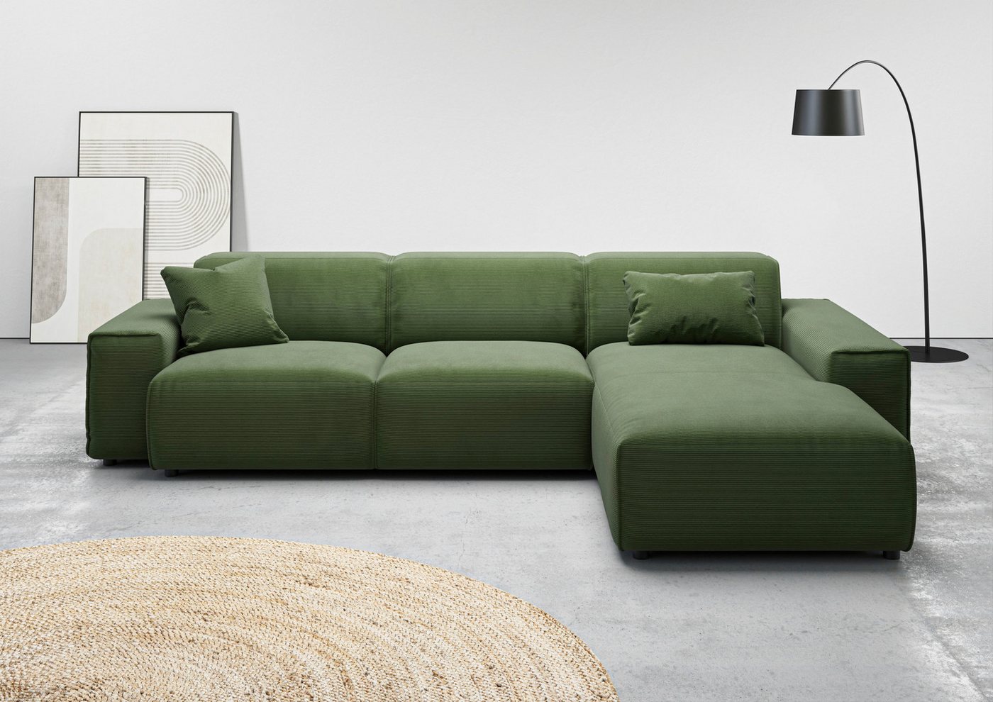 andas Ecksofa Glimminge auch in Breitcord, Feincord, Bouclé + Easy care-Bezug, L-Form, Breite 294, Zierkissen andas Ecksofa Glimminge auch in Breitcord, Feincord, Bouclé + Easy care-Bezug, L-Form, Breite 294, Zierkissen von andas