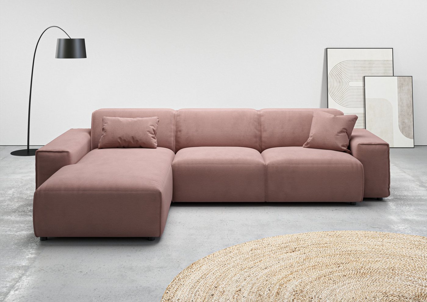 andas Ecksofa Glimminge auch in Breitcord, Feincord, Bouclé + Easy care-Bezug, L-Form, Breite 294, Zierkissen andas Ecksofa Glimminge auch in Breitcord, Feincord, Bouclé + Easy care-Bezug, L-Form, Breite 294, Zierkissen von andas