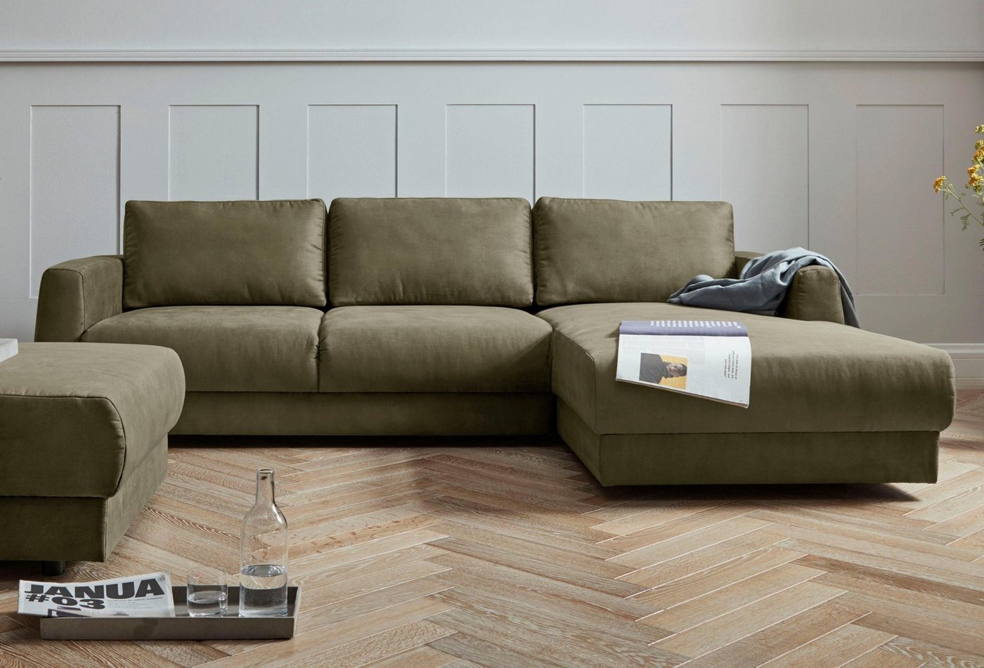 andas Ecksofa Hobro L-Form, in 3 Bezugsqualitäten in vielen Farben, Design by Morten Georgsen von andas