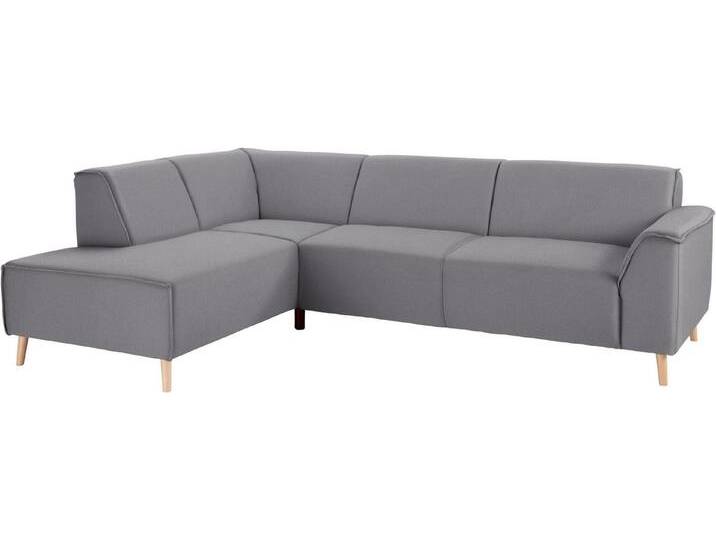 andas Ecksofa Janek Scandic Design, elegant und zeitlos, L-Form, mit Federkern und Keder in scandinavischem Design, grau, grau von andas