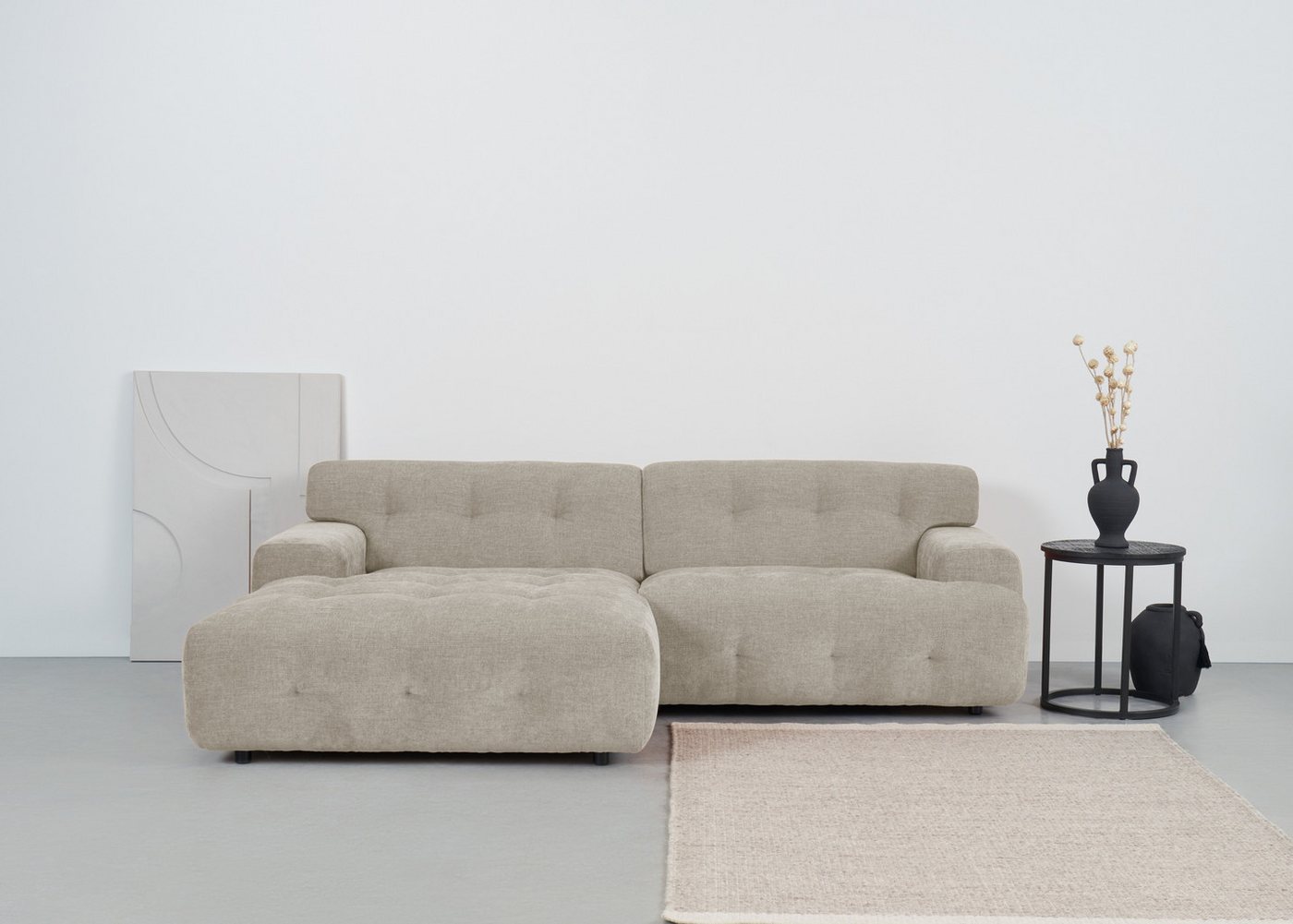 andas Ecksofa Jerslev, mit Knopfsteppung, mit Wellenunterfederung und Kaltschaum andas Ecksofa Jerslev, mit Knopfsteppung, mit Wellenunterfederung und Kaltschaum von andas