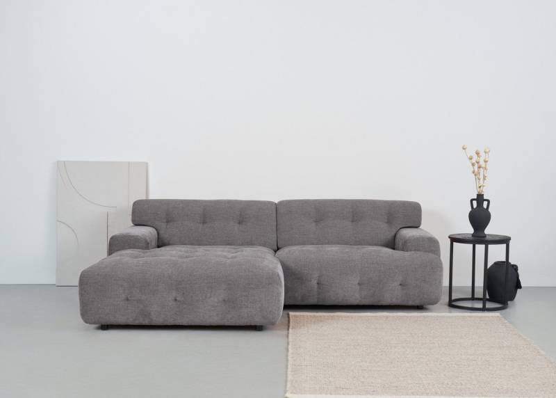 andas Ecksofa Jerslev, mit Knopfsteppung, mit Wellenunterfederung und Kaltschaum von andas