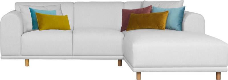 andas Ecksofa Maroon L-Form, in skandinavischem Design, mit losen Kissen von andas