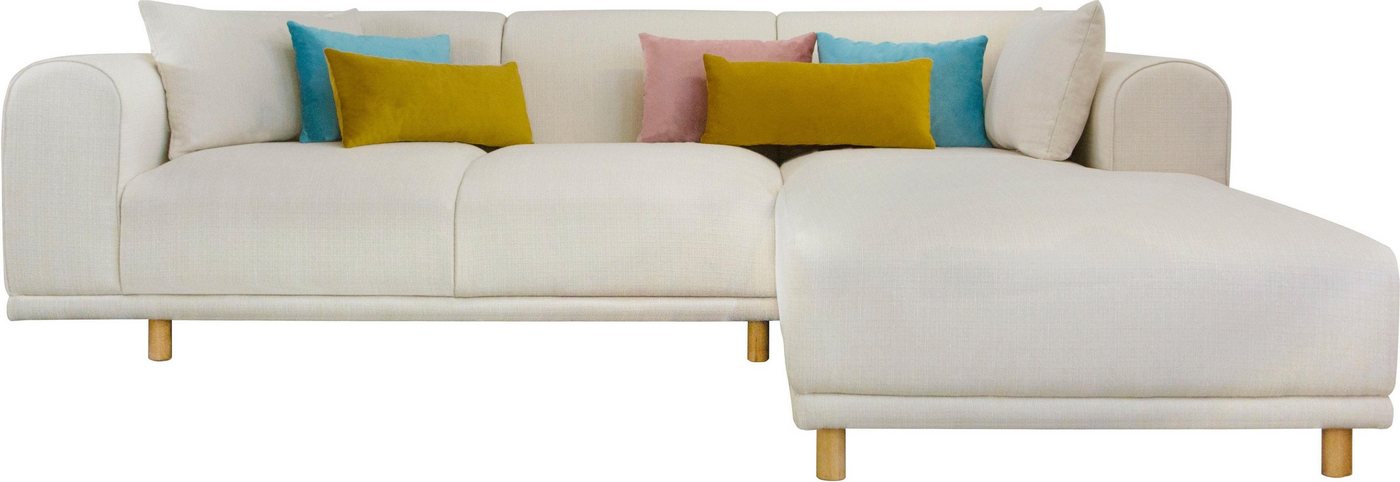 andas Ecksofa Maroon L-Form, in skandinavischem Design, mit losen Kissen andas Ecksofa Maroon L-Form, in skandinavischem Design, mit losen Kissen von andas
