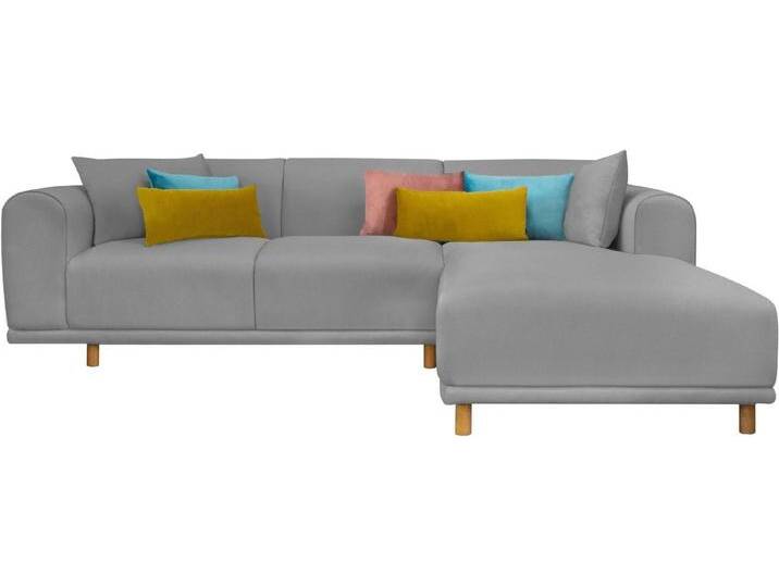 andas Ecksofa Maroon L-Form, in skandinavischem Design, mit losen Kissen, grau, hellgrau andas Ecksofa Maroon L-Form, in skandinavischem Design, mit losen Kissen, grau, hellgrau von andas