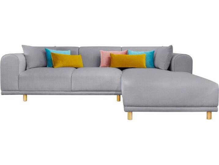 andas Ecksofa Maroon L-Form, in skandinavischem Design, mit losen Kissen, grau, hellgrau andas Ecksofa Maroon L-Form, in skandinavischem Design, mit losen Kissen, grau, hellgrau von andas