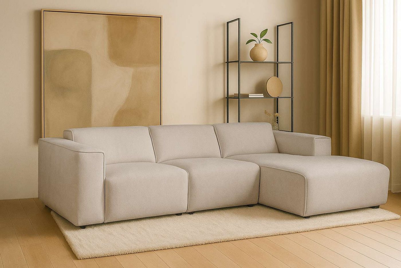 andas Ecksofa Noord, L-Form, mit Kedernaht, Breite 281 cm, Cord, Struktur, Webstoff andas Ecksofa Noord, L-Form, mit Kedernaht, Breite 281 cm, Cord, Struktur, Webstoff von andas