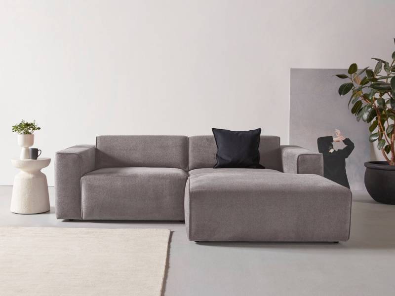 andas Ecksofa Noord mit Kedernaht, Breite 234 cm, Cord, Struktur, Webstoff, mit Wellenunterfederung, Massivholzrahmen von andas