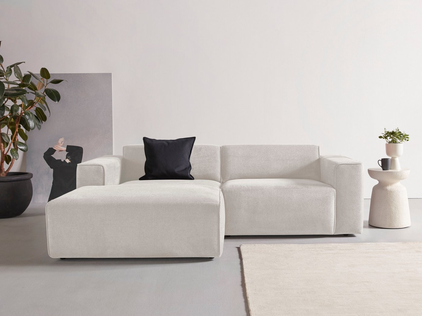 andas Ecksofa Noord mit Kedernaht, Breite 234 cm, Cord, Struktur, Webstoff, mit Wellenunterfederung, Massivholzrahmen andas Ecksofa Noord mit Kedernaht, Breite 234 cm, Cord, Struktur, Webstoff, mit Wellenunterfederung, Massivholzrahmen von andas