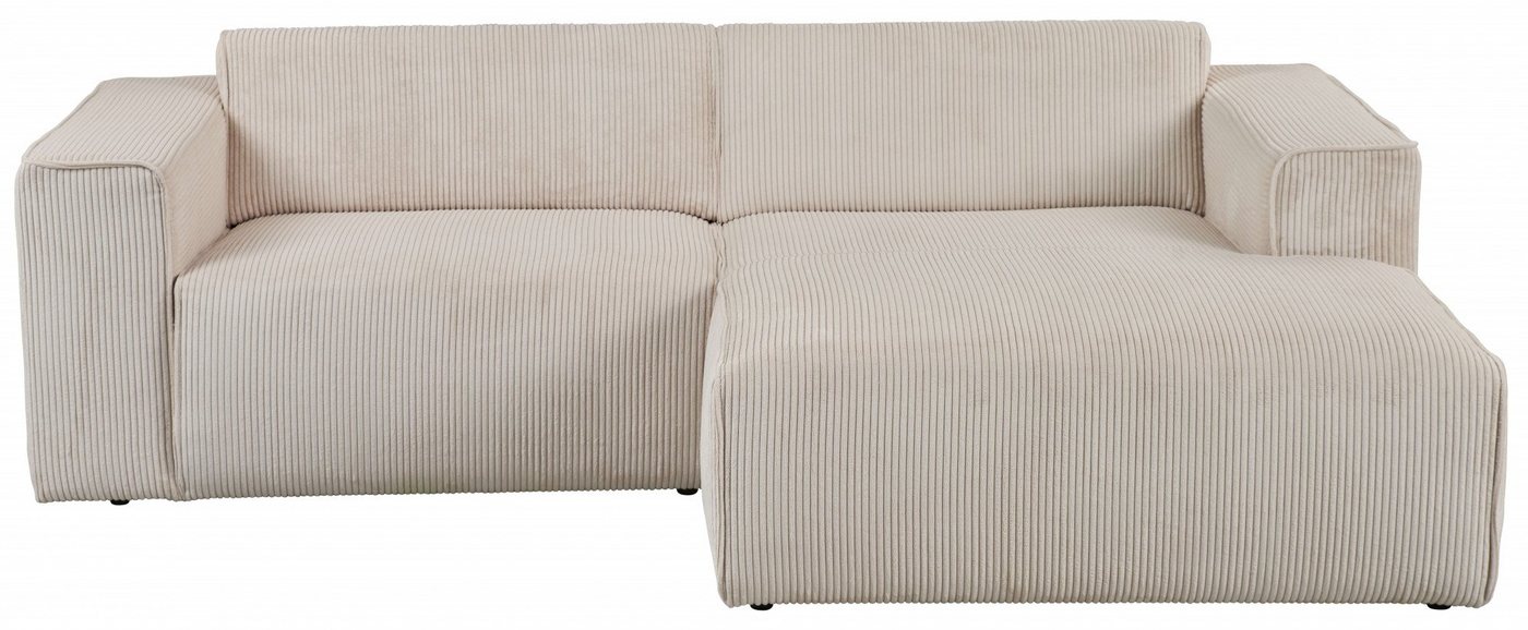 andas Ecksofa Noord, 234 cm, mit Kedernaht, Cord, Luxus-Microfaser, Struktur, Struktur grob von andas