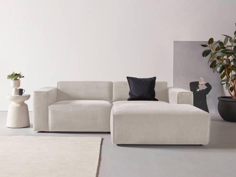 andas Ecksofa Noord, mit Kedernaht, Breite 234 cm, Cord, Struktur, Webstoff von andas
