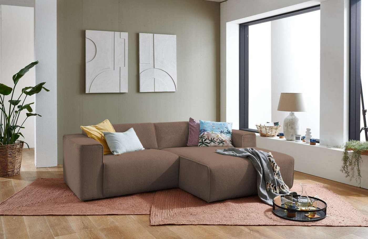 andas Ecksofa Noord, mit Kedernaht, Breite 234 cm, Cord, Struktur, Webstoff andas Ecksofa Noord, mit Kedernaht, Breite 234 cm, Cord, Struktur, Webstoff von andas