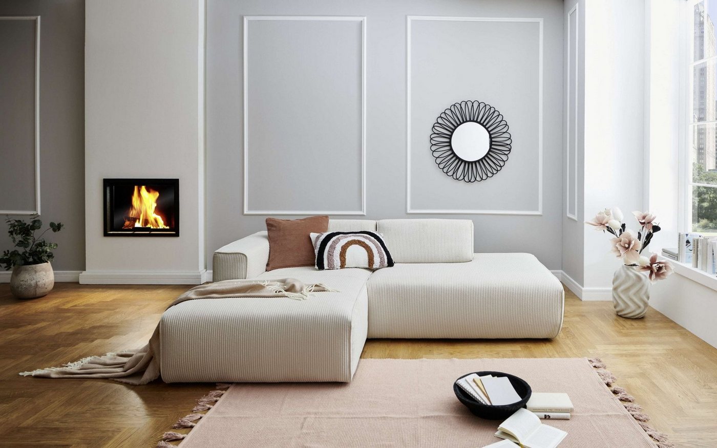 andas Ecksofa Noord, mit Kedernaht, Breite 227 cm, Cord, Struktur, Webstoff andas Ecksofa Noord, mit Kedernaht, Breite 227 cm, Cord, Struktur, Webstoff von andas