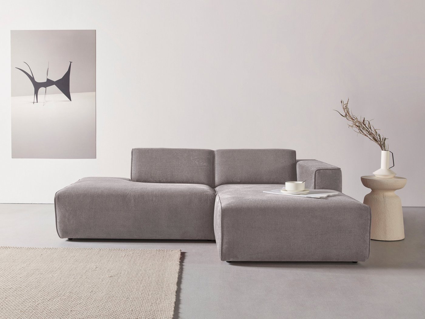 andas Ecksofa Noord mit Kedernaht, Breite 227 cm, L-Form, Cord, Struktur, Webstoff, mit Wellenunterfederung, Massivholzrahmen andas Ecksofa Noord mit Kedernaht, Breite 227 cm, L-Form, Cord, Struktur, Webstoff, mit Wellenunterfederung, Massivholzrahmen von andas