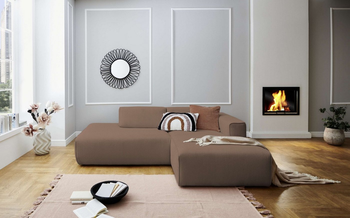 andas Ecksofa Noord, mit Kedernaht, Breite 227 cm, Cord, Struktur, Webstoff andas Ecksofa Noord, mit Kedernaht, Breite 227 cm, Cord, Struktur, Webstoff von andas
