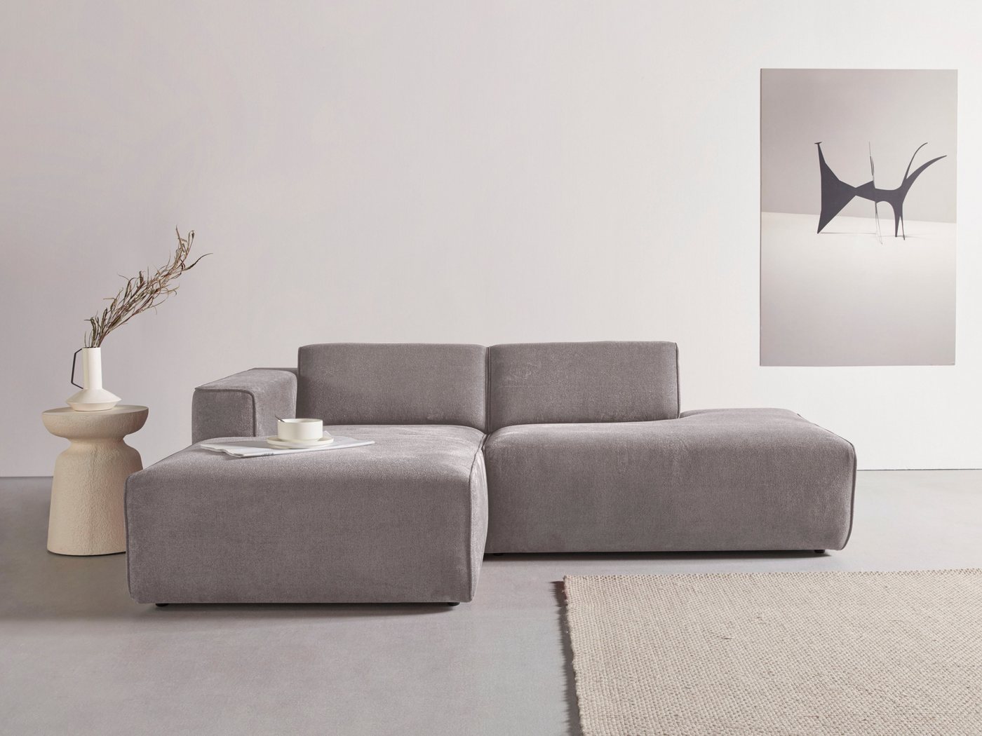 andas Ecksofa Noord mit Kedernaht, Breite 227 cm, L-Form, Cord, Struktur, Webstoff, mit Wellenunterfederung, Massivholzrahmen andas Ecksofa Noord mit Kedernaht, Breite 227 cm, L-Form, Cord, Struktur, Webstoff, mit Wellenunterfederung, Massivholzrahmen von andas