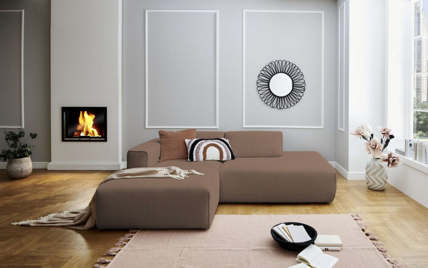 andas Ecksofa Noord, mit Kedernaht, Breite 227 cm, Cord, Struktur, Webstoff andas Ecksofa Noord, mit Kedernaht, Breite 227 cm, Cord, Struktur, Webstoff von andas