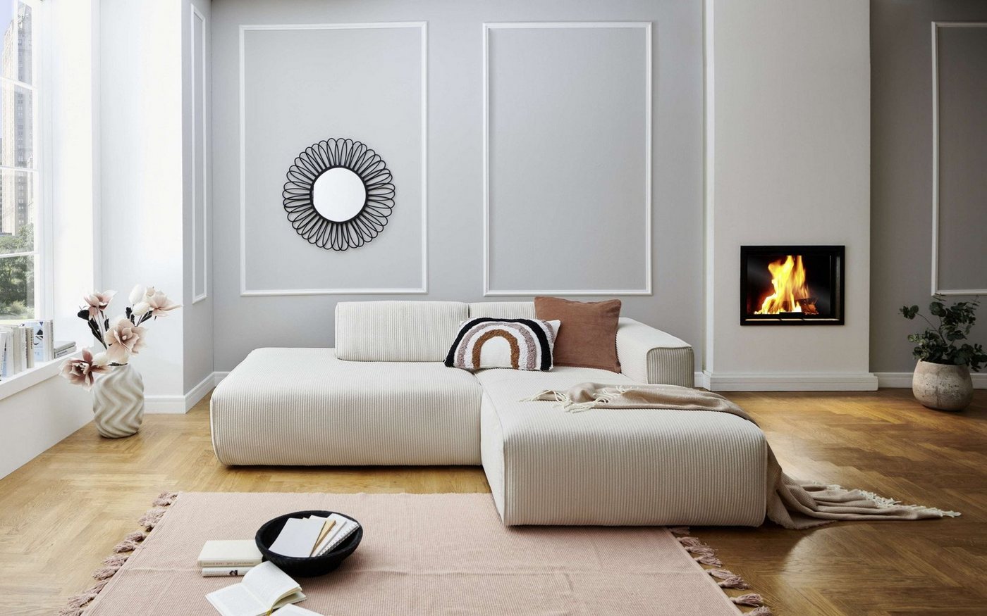 andas Ecksofa Noord, mit Kedernaht, Breite 227 cm, Cord, Struktur, Webstoff andas Ecksofa Noord, mit Kedernaht, Breite 227 cm, Cord, Struktur, Webstoff von andas