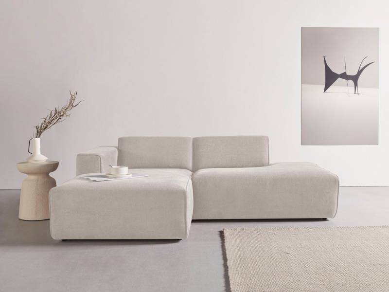 andas Ecksofa Noord, mit Kedernaht, Breite 227 cm, Cord, Struktur, Webstoff von andas