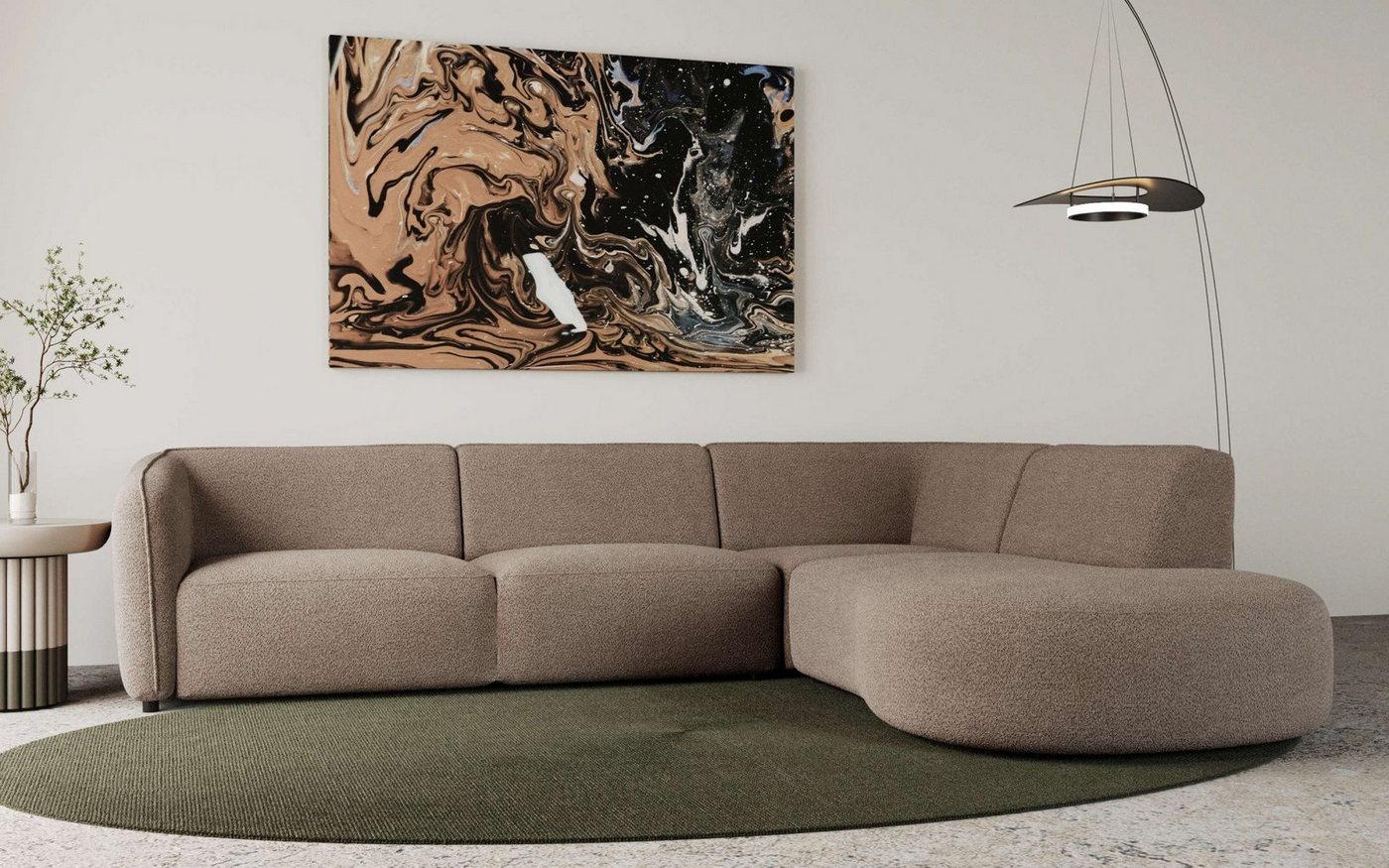 andas Ecksofa Ostrup, schlichtes modernes Design, in verschiedenen Farben von andas