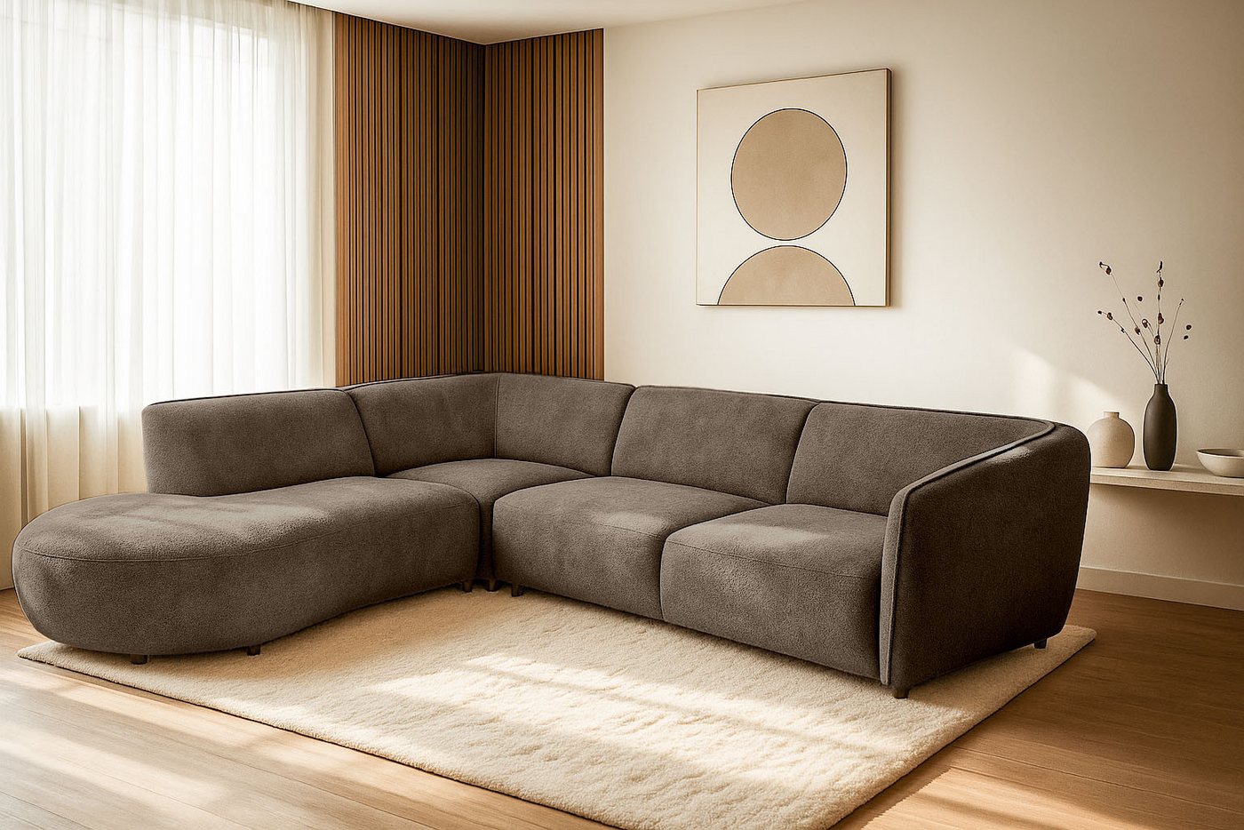 andas Ecksofa Ostrup, schlichtes modernes Design, in verschiedenen Farben von andas