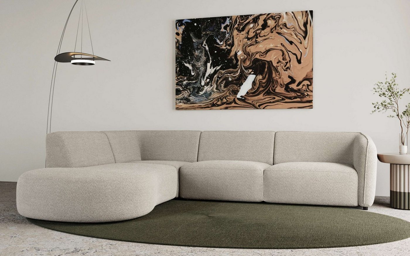 andas Ecksofa Ostrup, schlichtes modernes Design, in verschiedenen Farben von andas