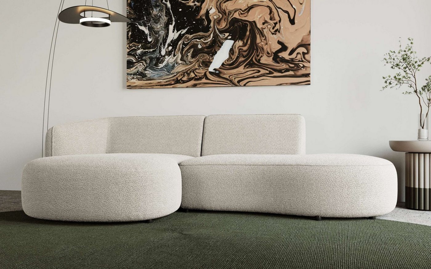 andas Ecksofa Ostrup, schlichtes modernes Design, in verschiedenen Farben von andas