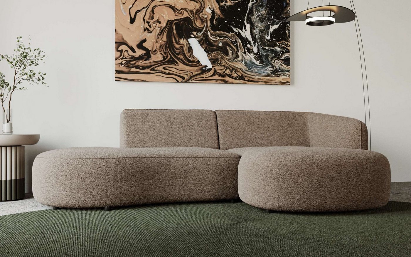 andas Ecksofa Ostrup, schlichtes modernes Design, in verschiedenen Farben von andas