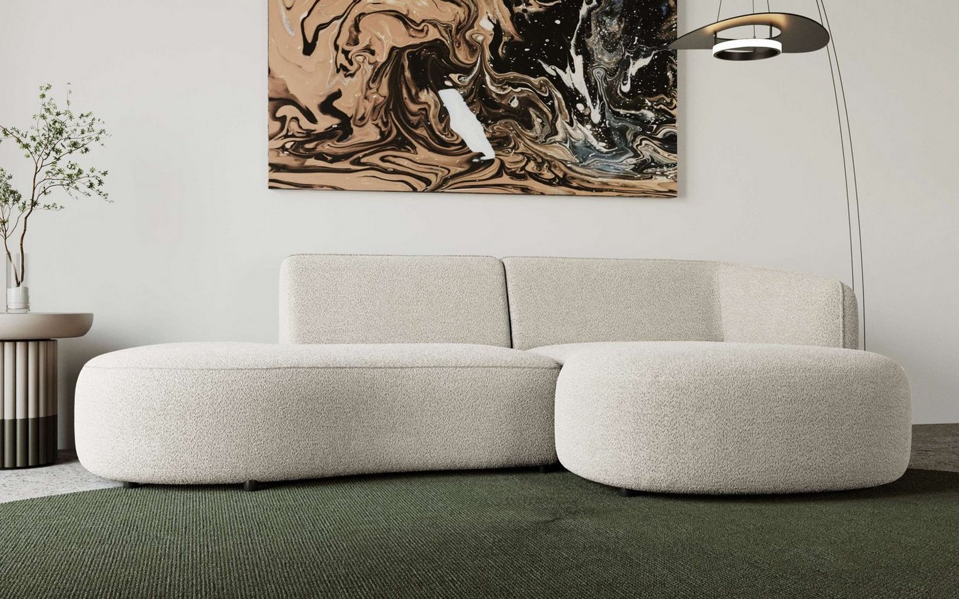 andas Ecksofa Ostrup, schlichtes modernes Design, in verschiedenen Farben von andas