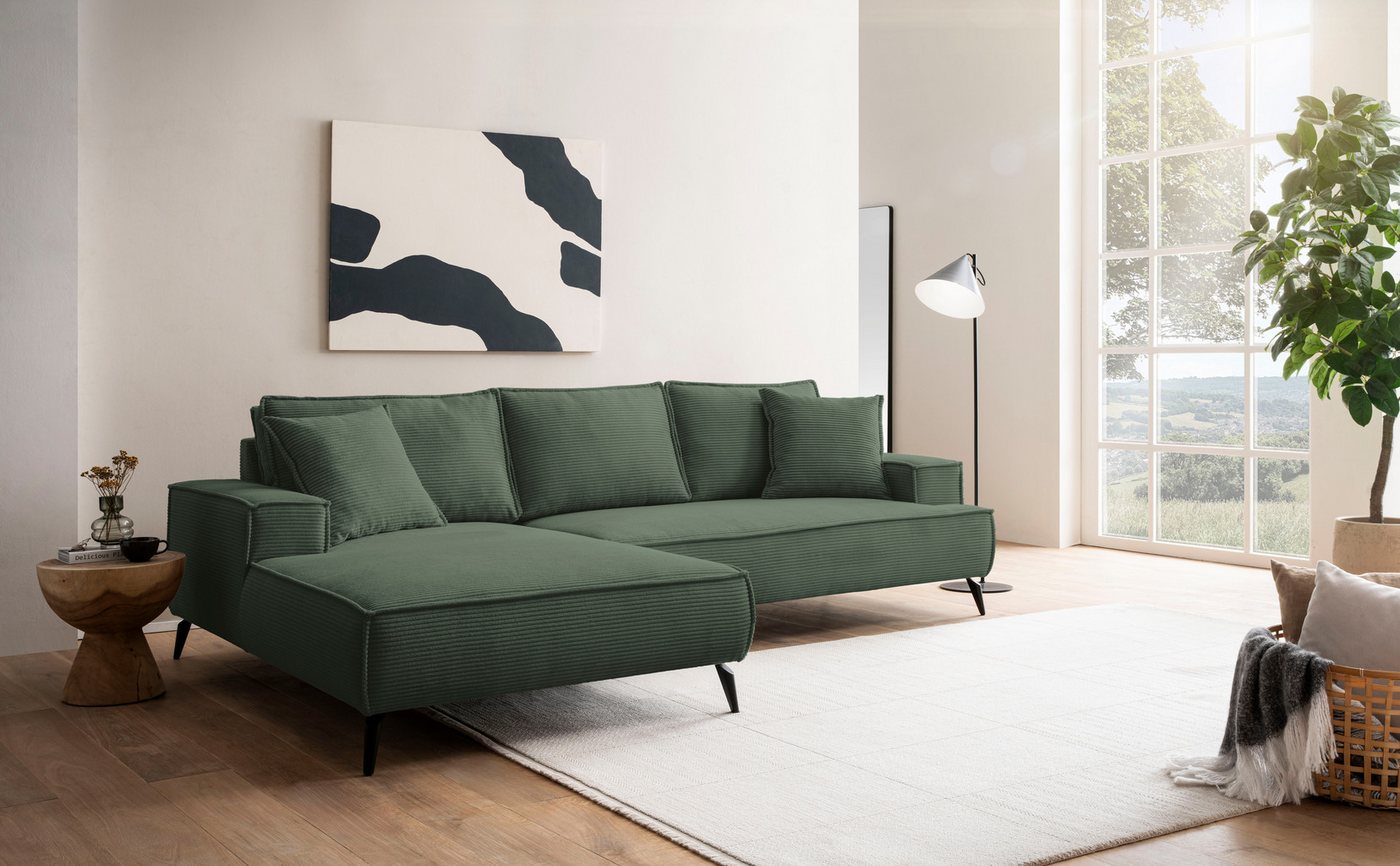 andas Ecksofa TVINNU, L-Form in Cord, Sofa, wahlweise Recamiere rechts/links, schwarze Füße, bequemer Sitzkomfort andas Ecksofa TVINNU, L-Form in Cord, Sofa, wahlweise Recamiere rechts/links, schwarze Füße, bequemer Sitzkomfort von andas