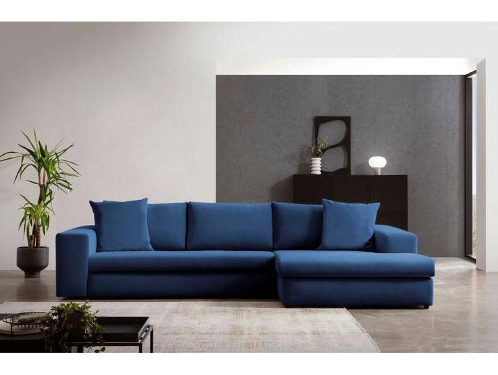 andas Ecksofa SLEETLAND XXL in Samtvelours oder Vintage-Leder-Optik, L-Form, besonders groß und bequem, blau, Navy blue andas Ecksofa SLEETLAND XXL in Samtvelours oder Vintage-Leder-Optik, L-Form, besonders groß und bequem, blau, Navy blue von andas