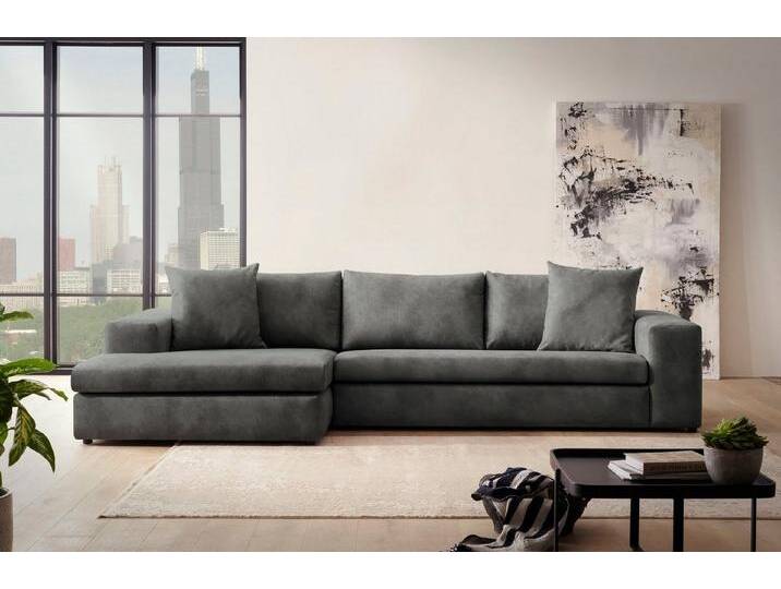 andas Ecksofa SLEETLAND XXL in Samtvelours oder Vintage-Leder-Optik, L-Form, besonders groß und bequem, grau, Dunkelgrau andas Ecksofa SLEETLAND XXL in Samtvelours oder Vintage-Leder-Optik, L-Form, besonders groß und bequem, grau, Dunkelgrau von andas