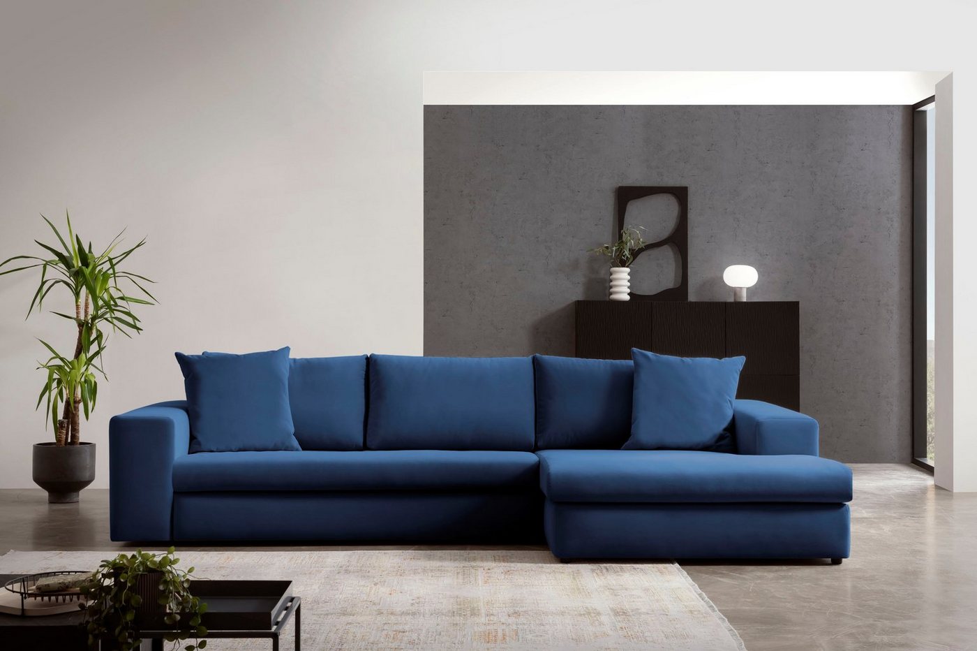 andas Ecksofa SLEETLAND XXL in Samtvelours oder Vintage-Leder-Optik, L-Form, besonders groß und bequem andas Ecksofa SLEETLAND XXL in Samtvelours oder Vintage-Leder-Optik, L-Form, besonders groß und bequem von andas
