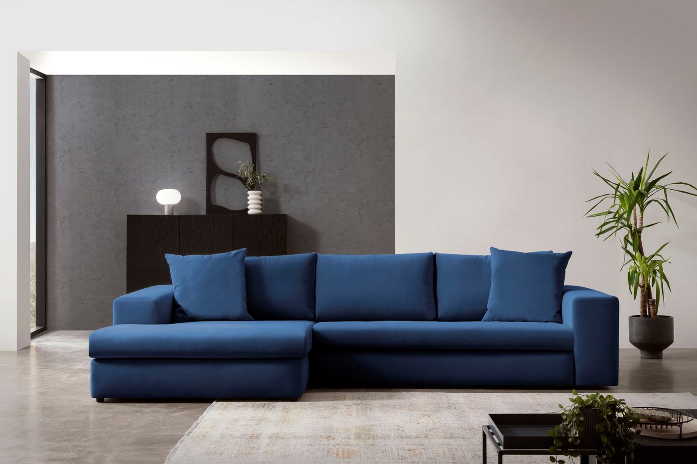 andas Ecksofa SLEETLAND XXL in Samtvelours oder Vintage-Leder-Optik, L-Form, besonders groß und bequem andas Ecksofa SLEETLAND XXL in Samtvelours oder Vintage-Leder-Optik, L-Form, besonders groß und bequem von andas