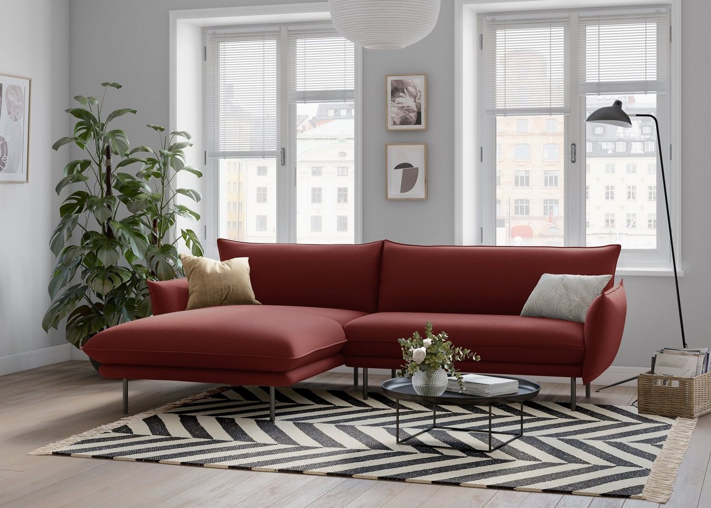 andas Ecksofa Stine L-Form, Besonderes Design durch Kissenoptik und Keder, by Morten Georgsen andas Ecksofa Stine L-Form, Besonderes Design durch Kissenoptik und Keder, by Morten Georgsen von andas