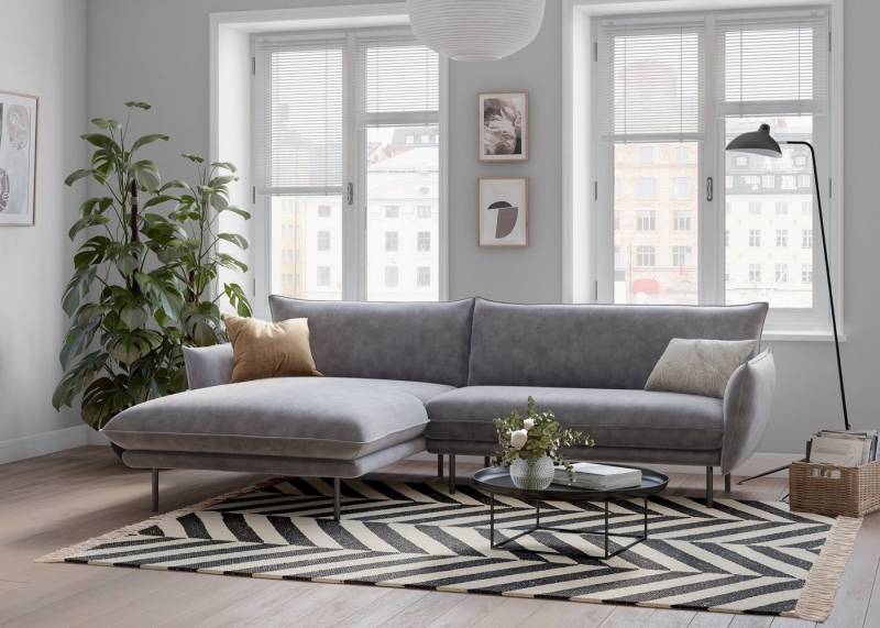 andas Ecksofa Stine L-Form, Besonderes Design durch Kissenoptik und Keder, by Morten Georgsen von andas