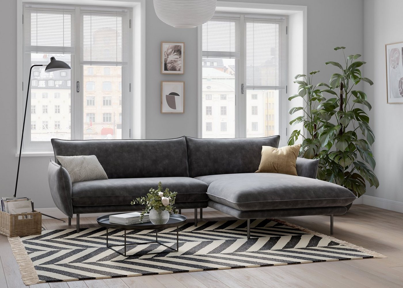 andas Ecksofa Stine, Besonderes Design durch Kissenoptik und Keder, by Morten Georgsen von andas