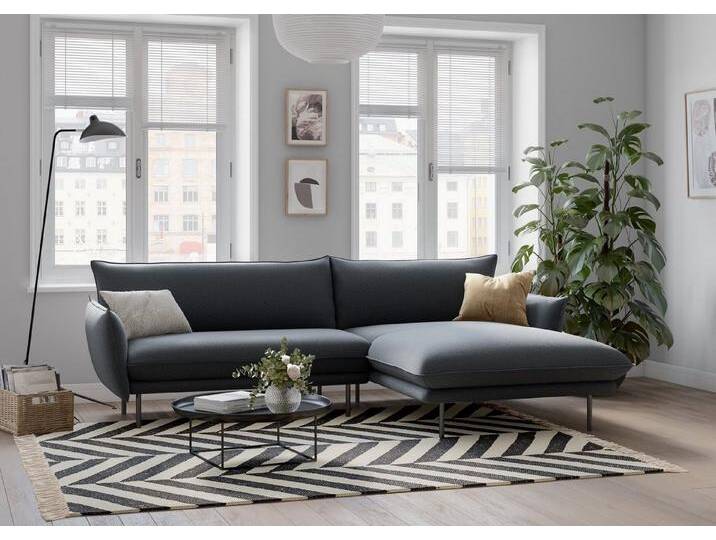 andas Ecksofa Stine L-Form, Besonderes Design durch Kissenoptik und Keder, by Morten Georgsen, blau, dunkelblau andas Ecksofa Stine L-Form, Besonderes Design durch Kissenoptik und Keder, by Morten Georgsen, blau, dunkelblau von andas