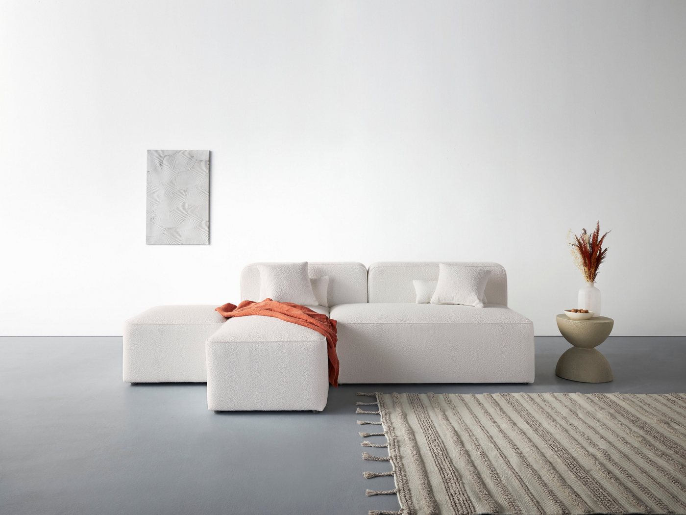 andas Ecksofa Sundstrup L-Form, Modulserie, individuelle Zusammenstellung von andas