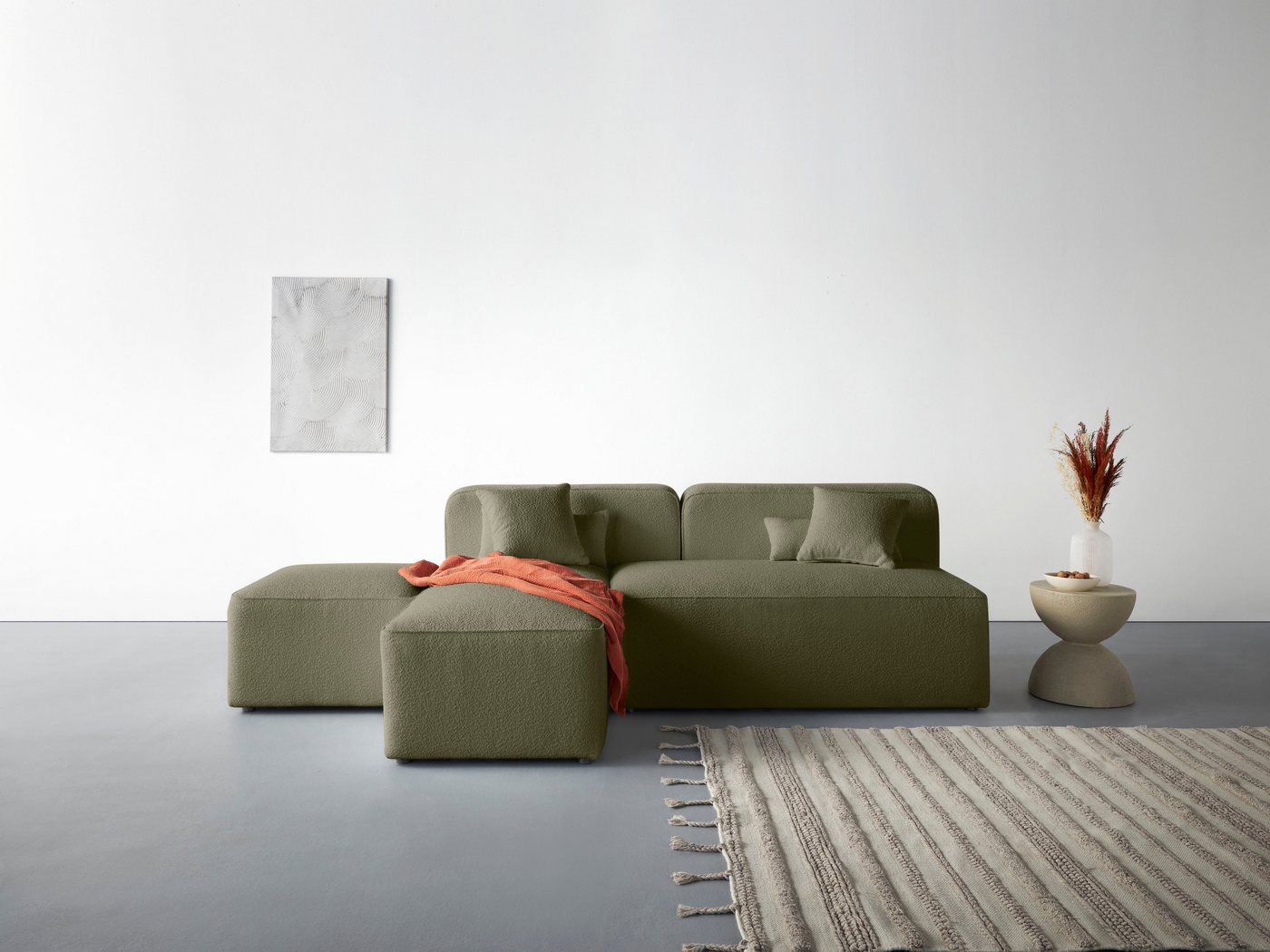 andas Ecksofa Sundstrup L-Form, Modulserie, individuelle Zusammenstellung von andas