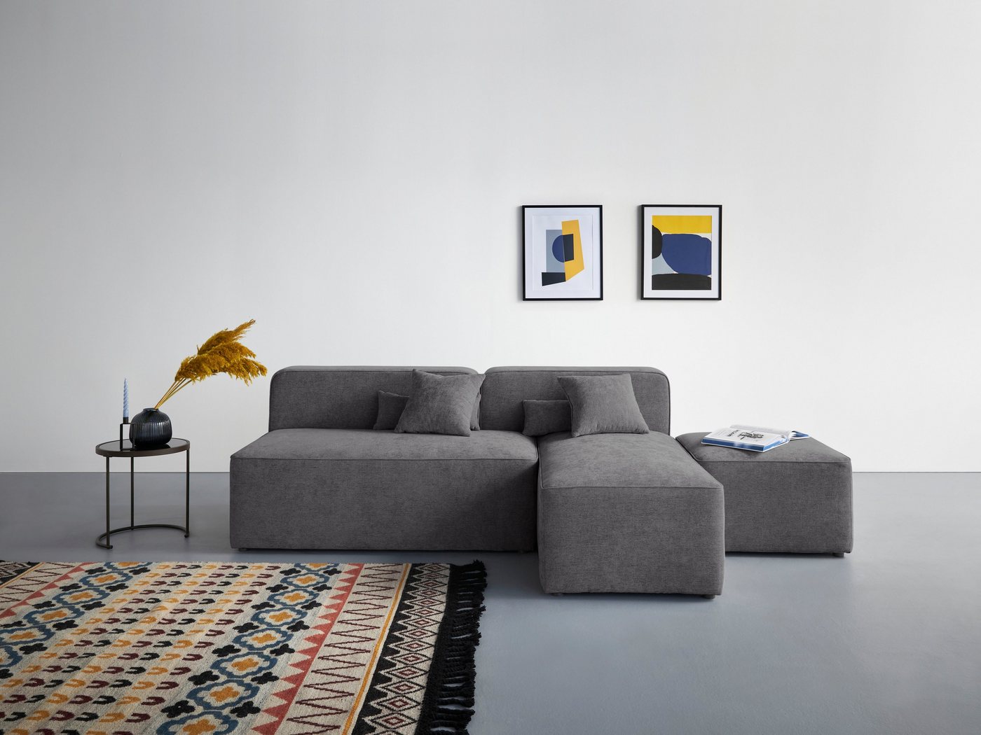 andas Ecksofa Sundstrup L-Form, Modulserie, individuelle Zusammenstellung von andas