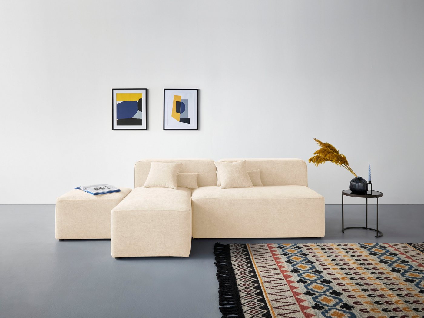 andas Ecksofa Sundstrup L-Form, Modulserie, individuelle Zusammenstellung von andas