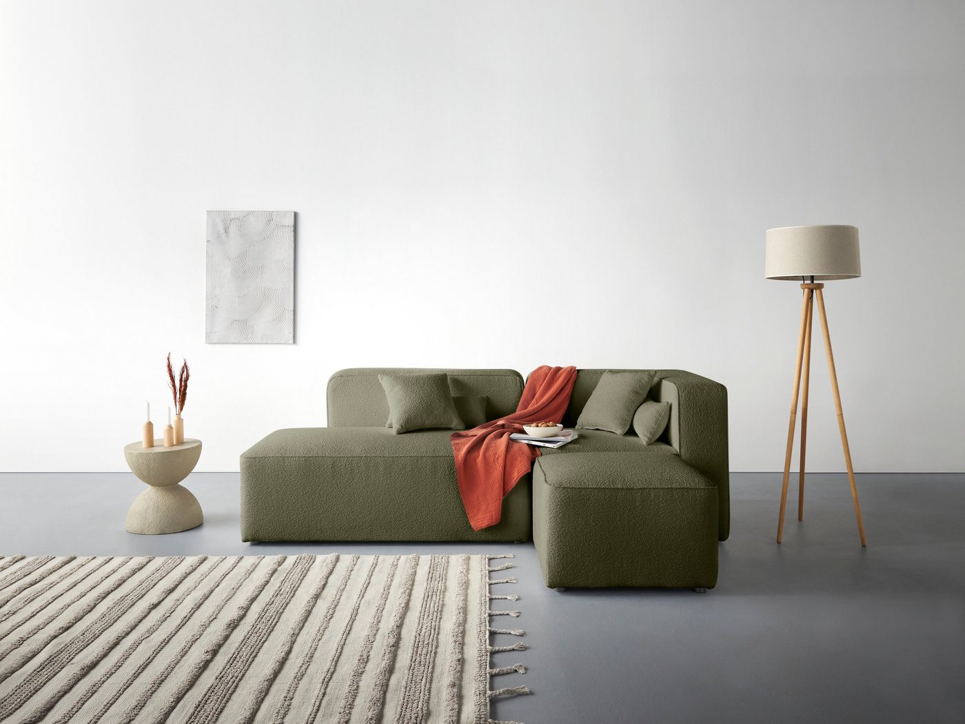 andas Ecksofa Sundstrup L-Form, Modulserie, individuelle Zusammenstellung von andas