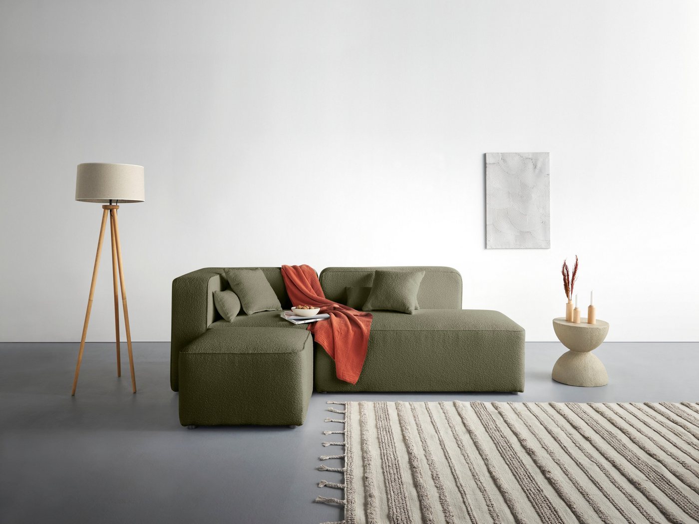 andas Ecksofa Sundstrup L-Form, Modulserie, individuelle Zusammenstellung von andas