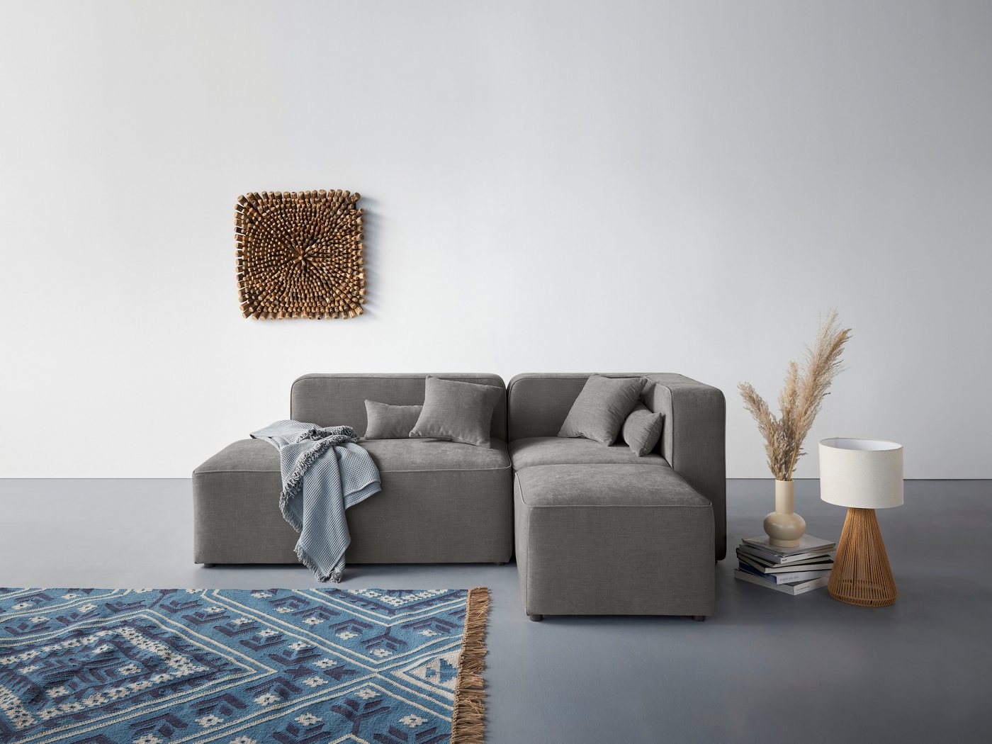 andas Ecksofa Sundstrup L-Form, Modulserie, individuelle Zusammenstellung von andas