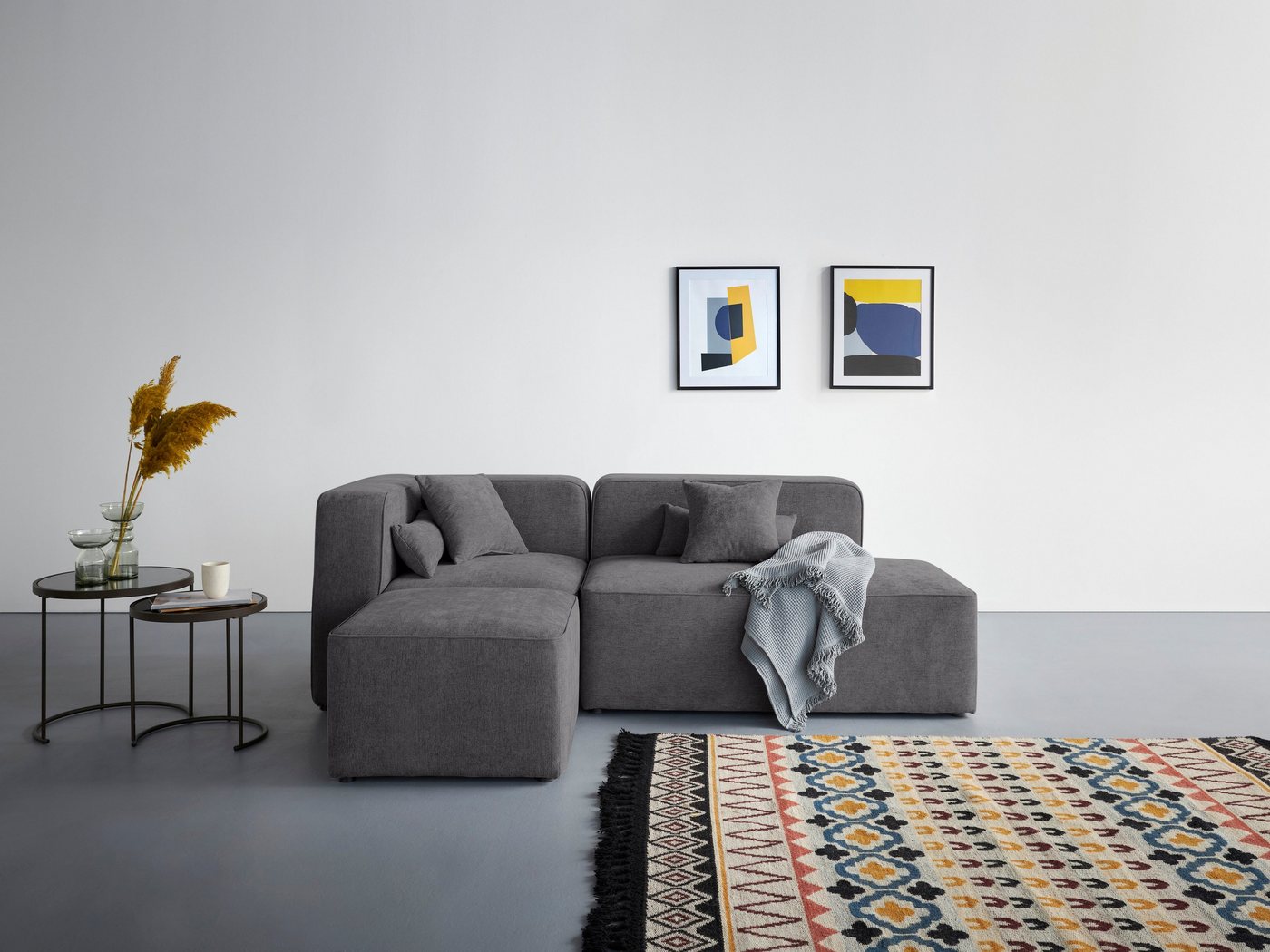 andas Ecksofa Sundstrup L-Form, Modulserie, individuelle Zusammenstellung von andas